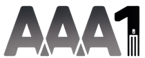 The logo for aaa 1 is a black and white image