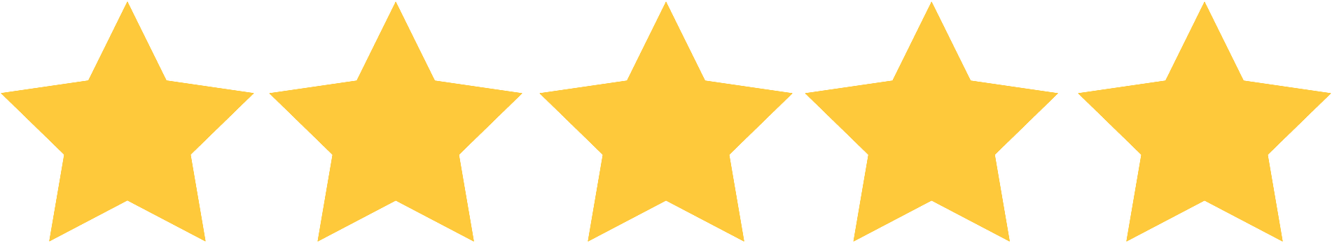 A row of yellow stars on a white background.