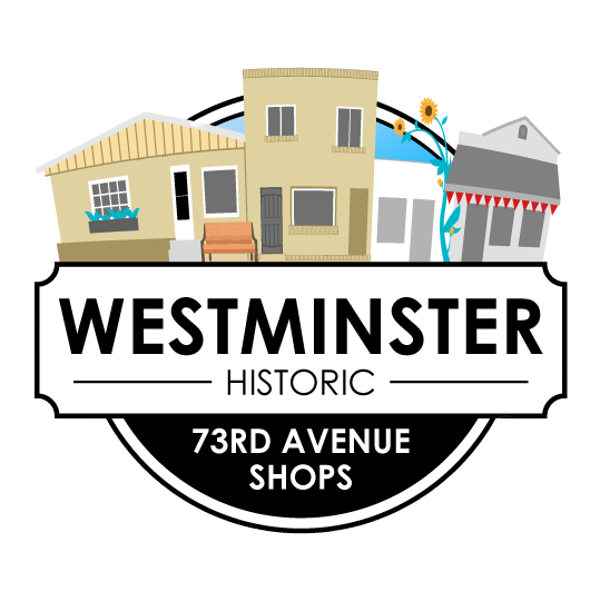 A logo for historic 73rd ave shops in westminster , co