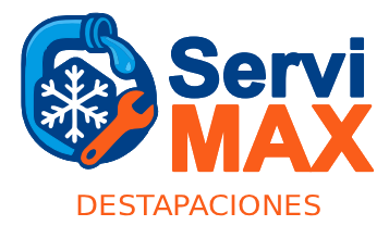 Ícono de servicio de HVAC: una tubería azul con agua saliendo, un copo de nieve y una llave inglesa naranja.