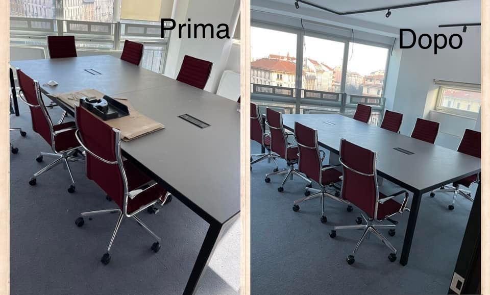 pulizia sala conferenze