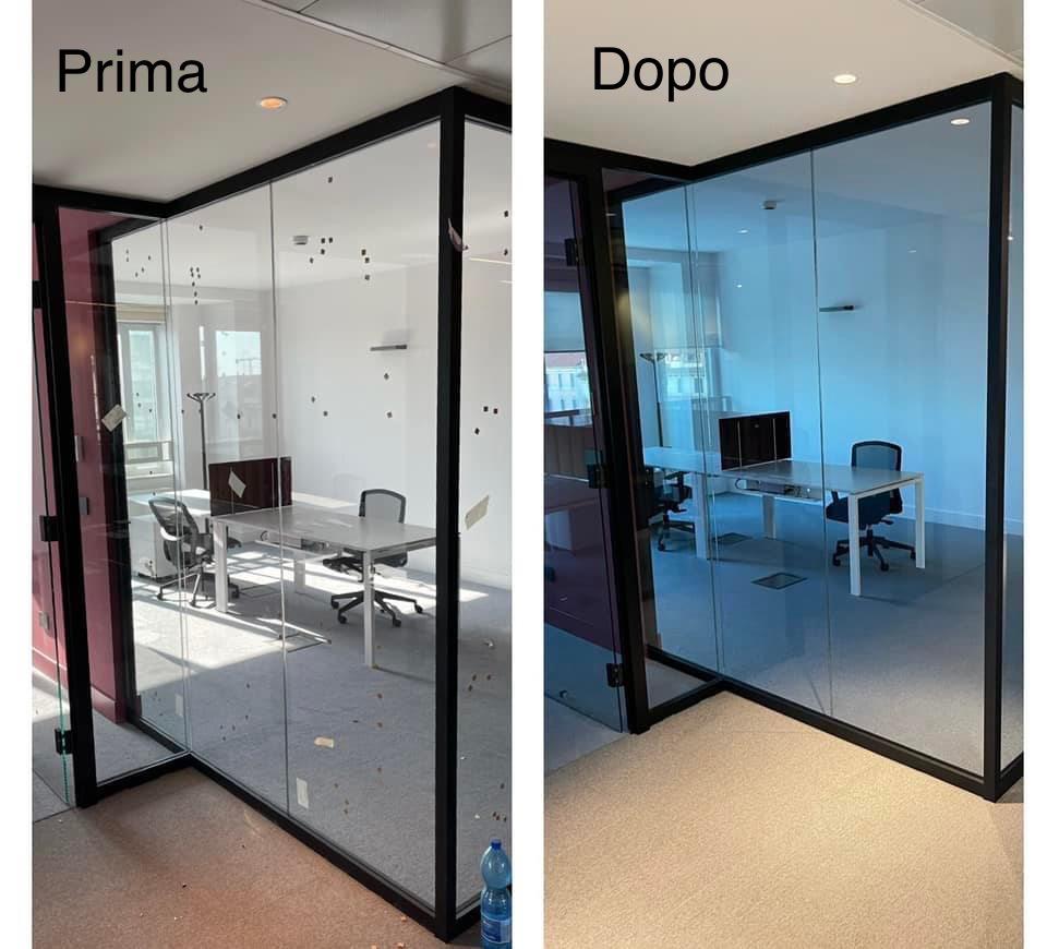 pulizia vetri - prima e dopo