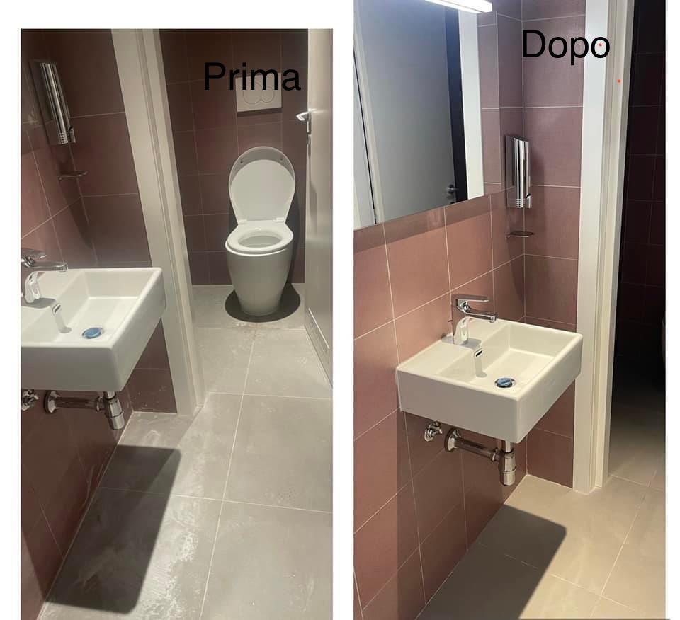 pulizia bagno - prima e dopo