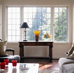 Living Room with Glass Windows — Window Installation in Charlottesville, VA