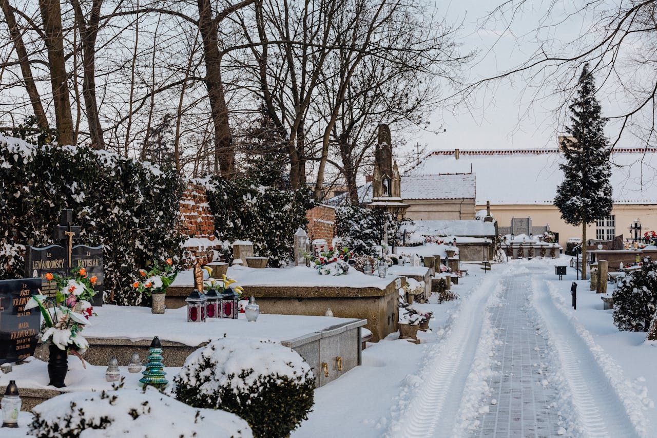 A Cemetery in the snow 
