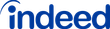 Indeed logo in blue text with a stylized blue arc above the 