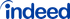 Indeed logo in blue text with a stylized blue arc above the
