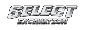 Logo for Select Excavation in silver and dark gray.