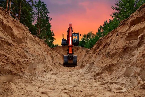 excavator dig trench