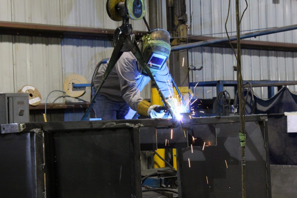 Welding the top of a part