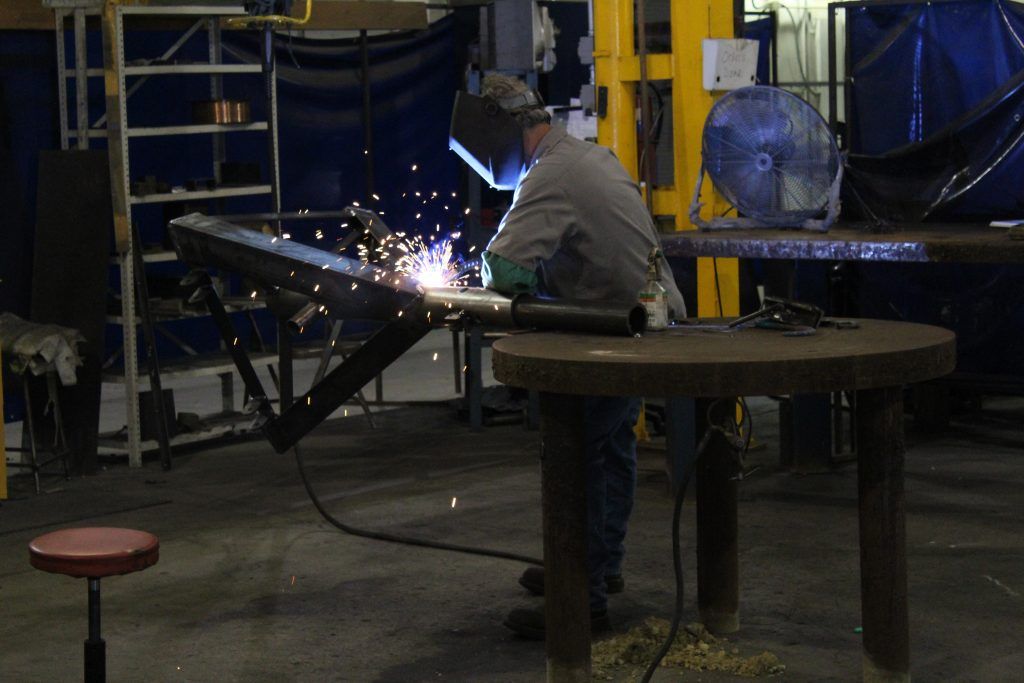 Welding on a stand