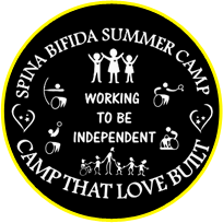 black and white sign that says working to be independent, camp that love built.