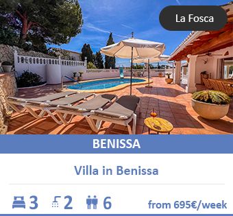 Costa Blanca  holiday villa: sea view & pool