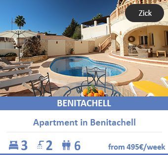 Costa Blanca holiday apartment: pool, fountain & views in Benitachell/Moraira