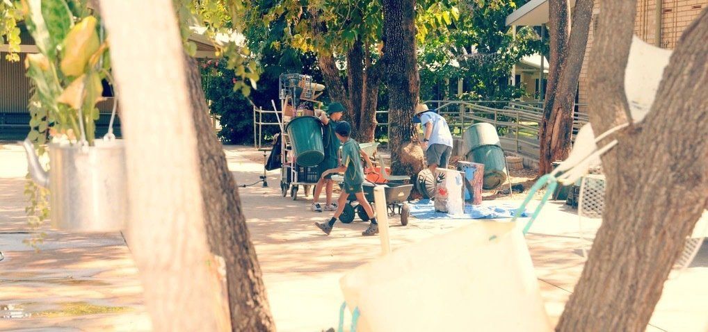 St Joseph's Catholic Primary School kids doing gardening