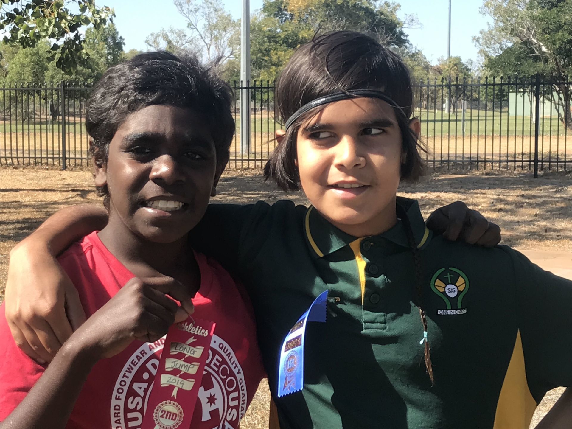 St Joseph's Catholic Primary School two boys at sports day
