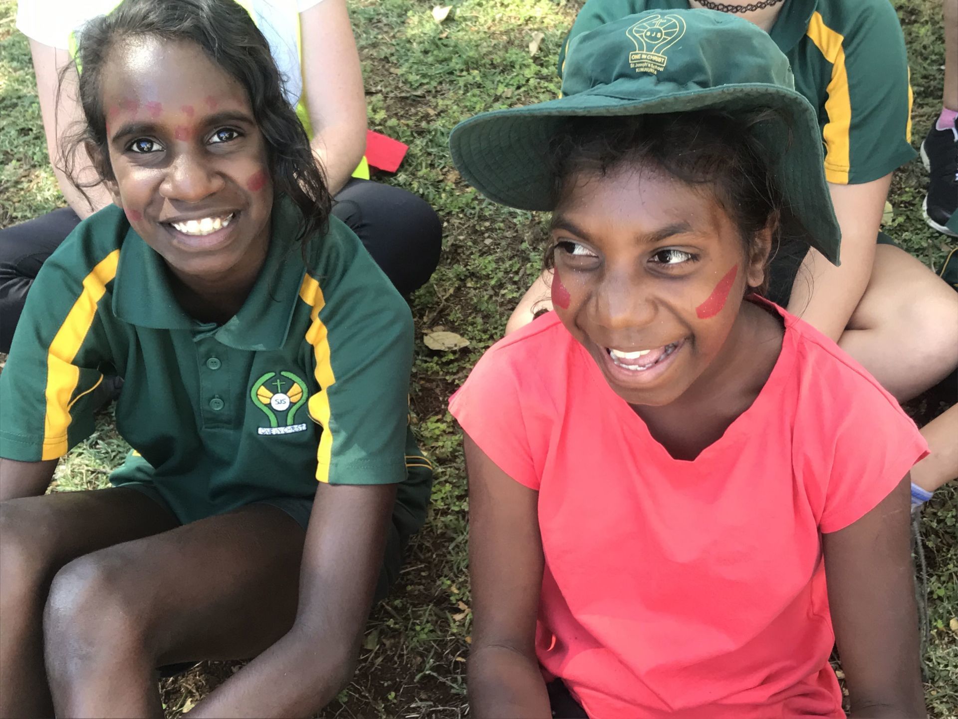 St Joseph's Catholic Primary School two girls laughing