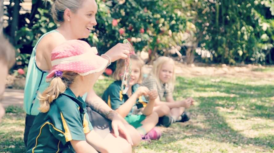 St Joseph's Catholic Primary School kindy class outside