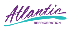 Logo for Atlantic Refrigeration; purple script