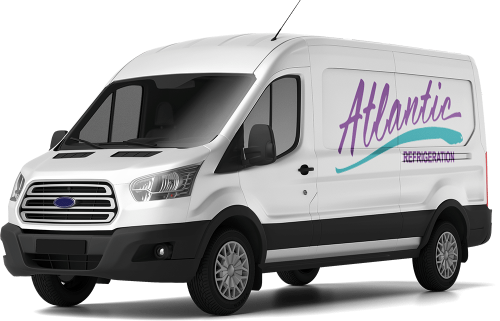 White Ford Transit van with