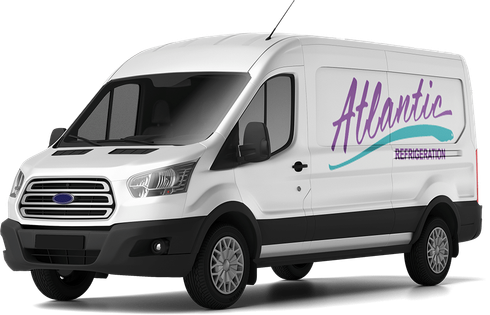 White Ford Transit van with