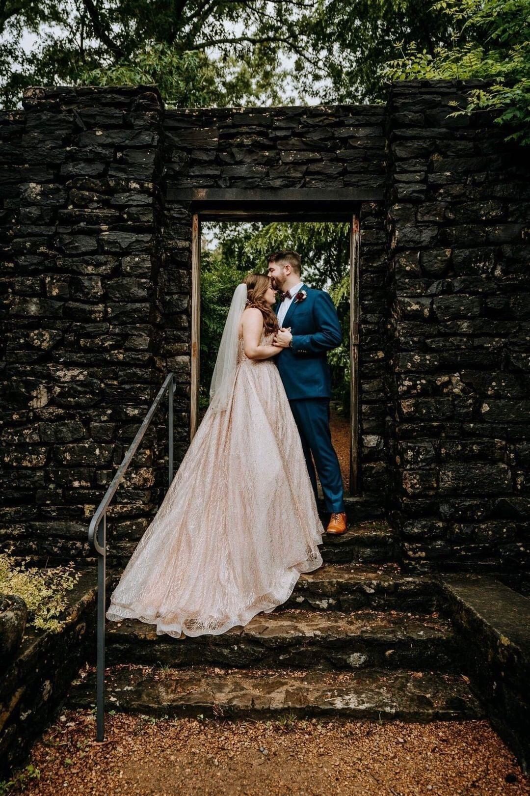 Bride and Groom in Old House Background in Washington, PA