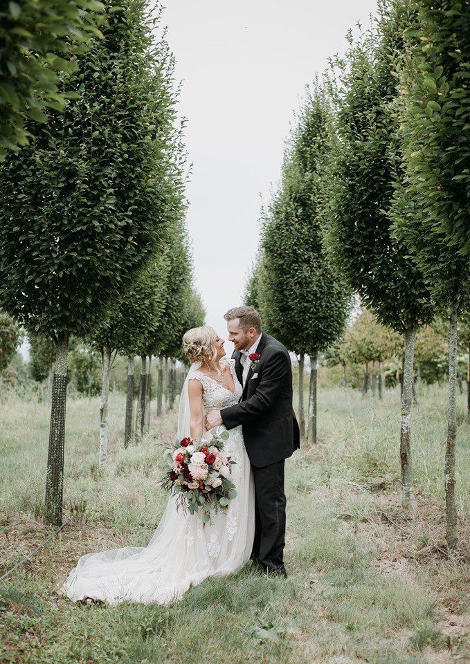 Bride and Groom in Field in Washington, PA