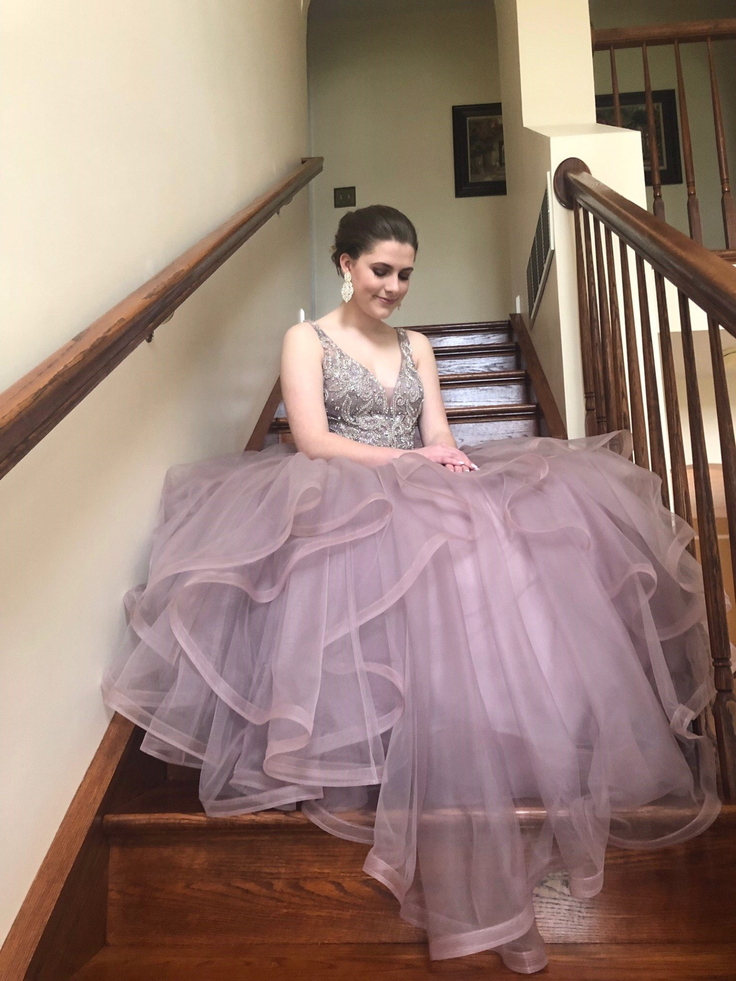 Girl in Pink Gown sitting in Washington, PA
