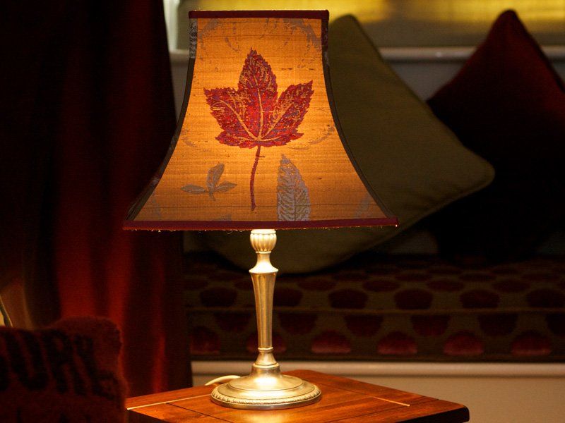 Firm silk panelled oblong shade