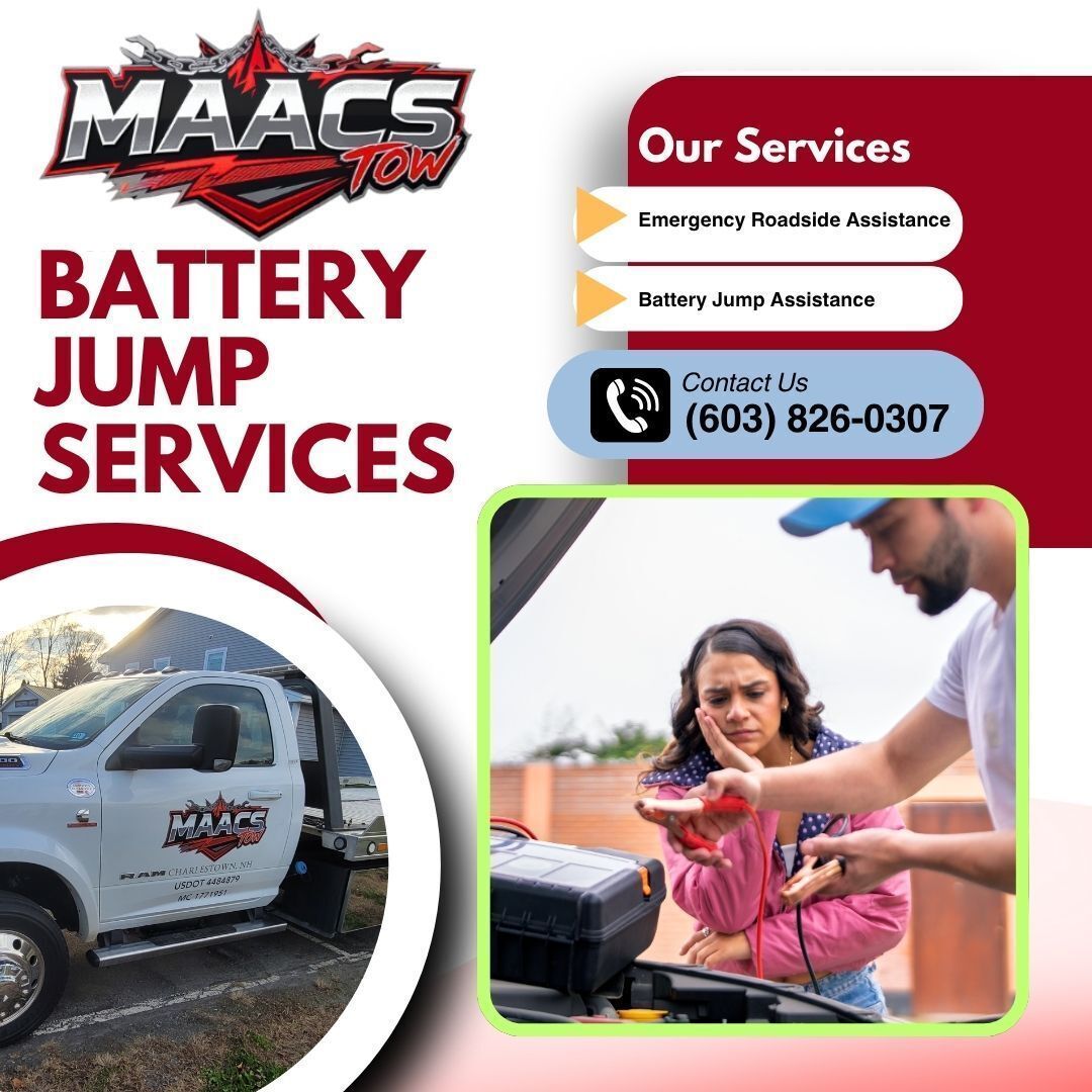 Battery Jump Roadside Assistance Banner | MAACS Tow LLC
