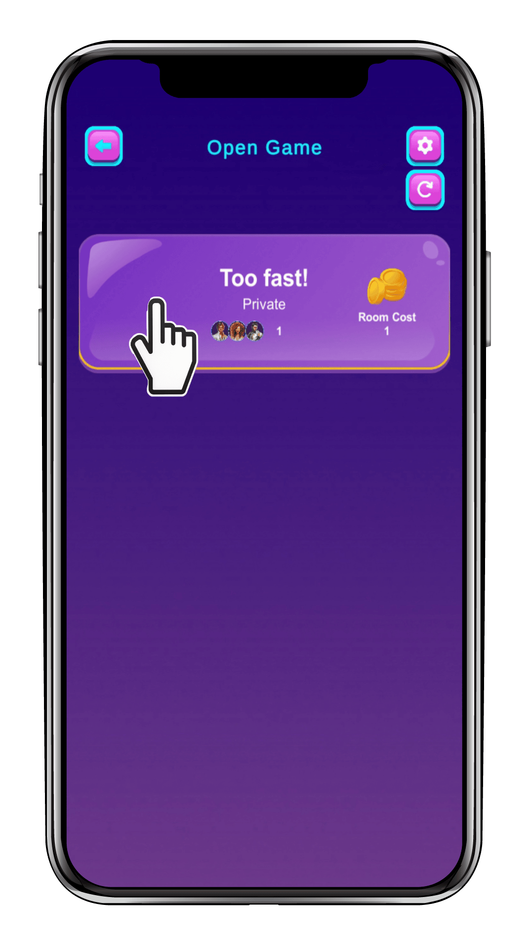 join game mode displayed on phone