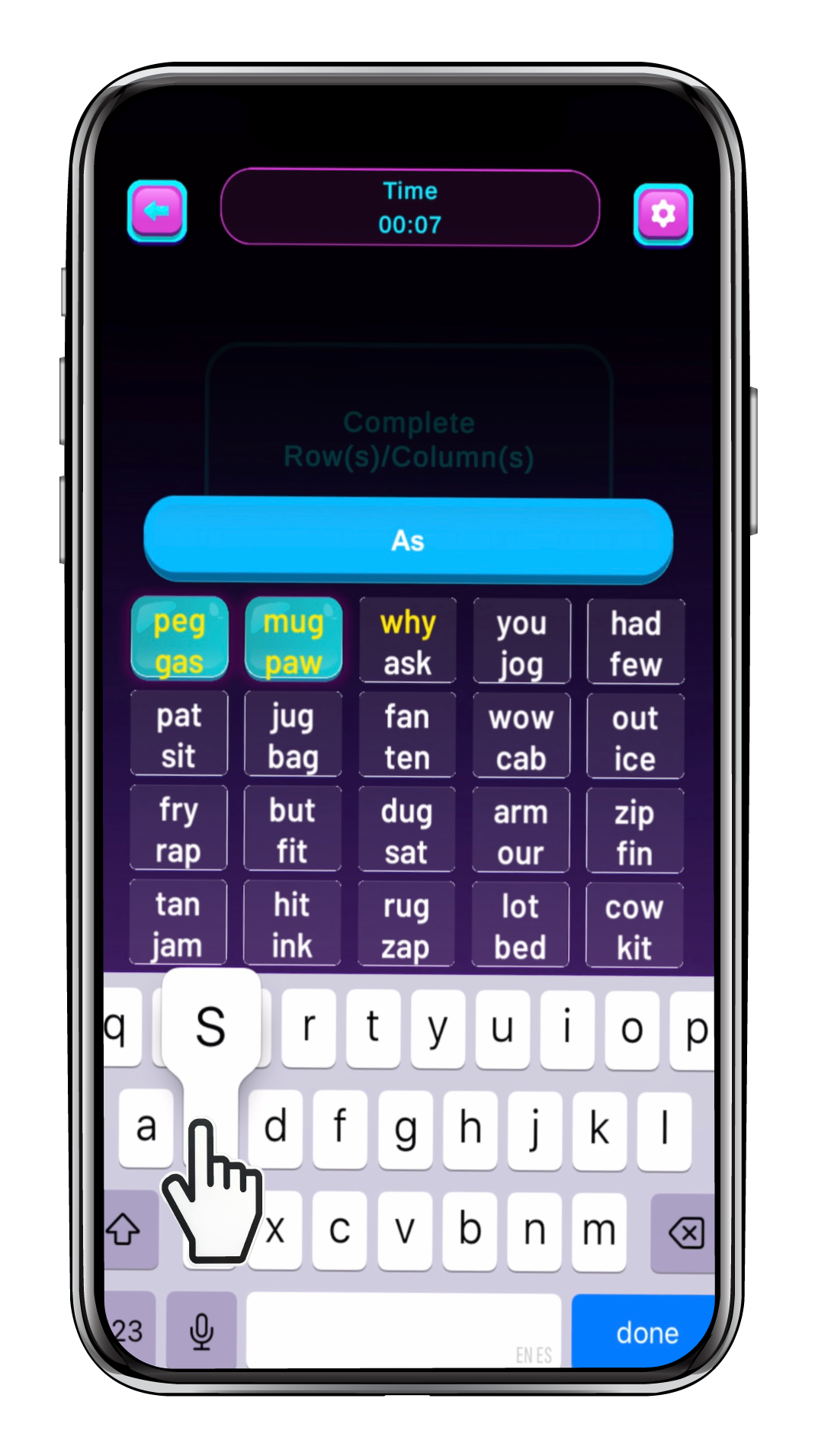 time mode displayed on phone