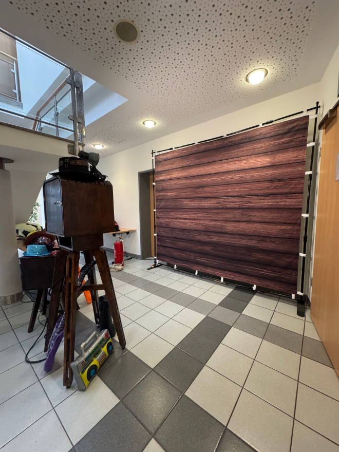 Fotobox mit Hintergrund in der Jahrhunderthalle in Leuna