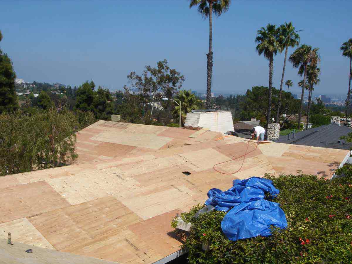 Roofing Repair — Roof Being Installed in Los Angeles, CA