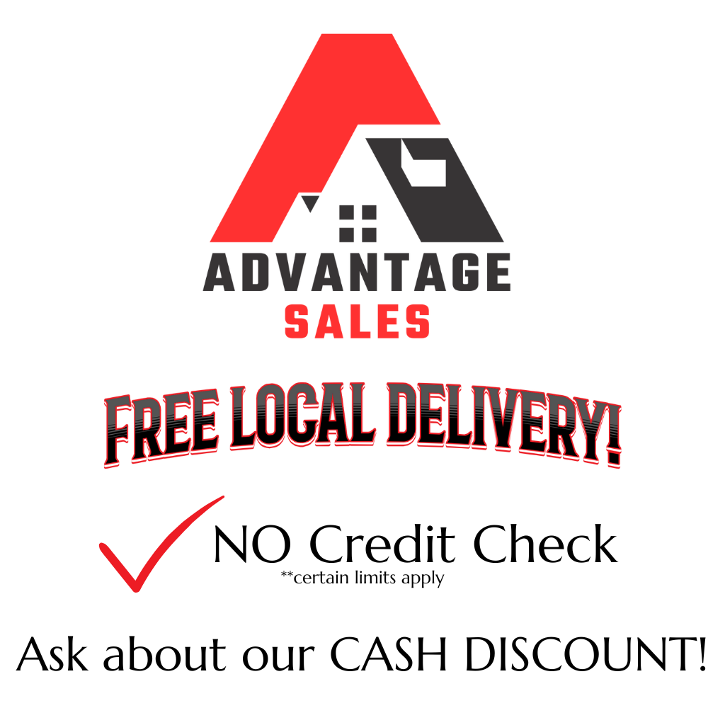 Logo for Advantage Sales: red roof house graphic, text 