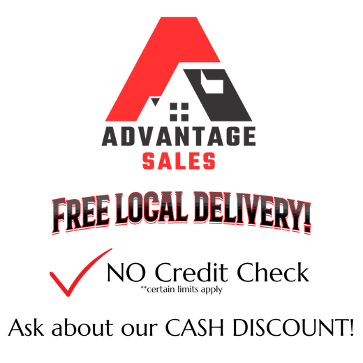 Logo for Advantage Sales: red roof house graphic, text
