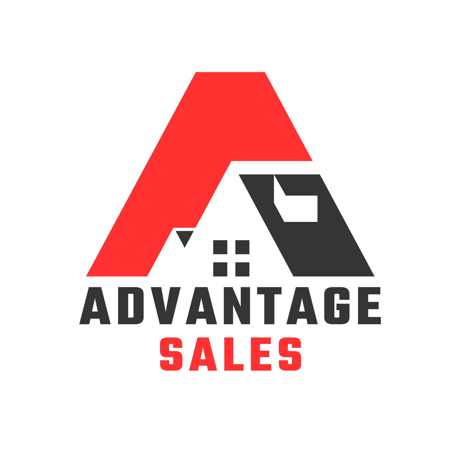 Logo for Advantage Sales; a red 