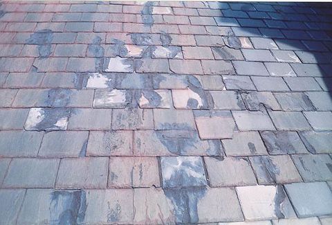 Example of improper face nailing, which will require a repair to your slate roof
