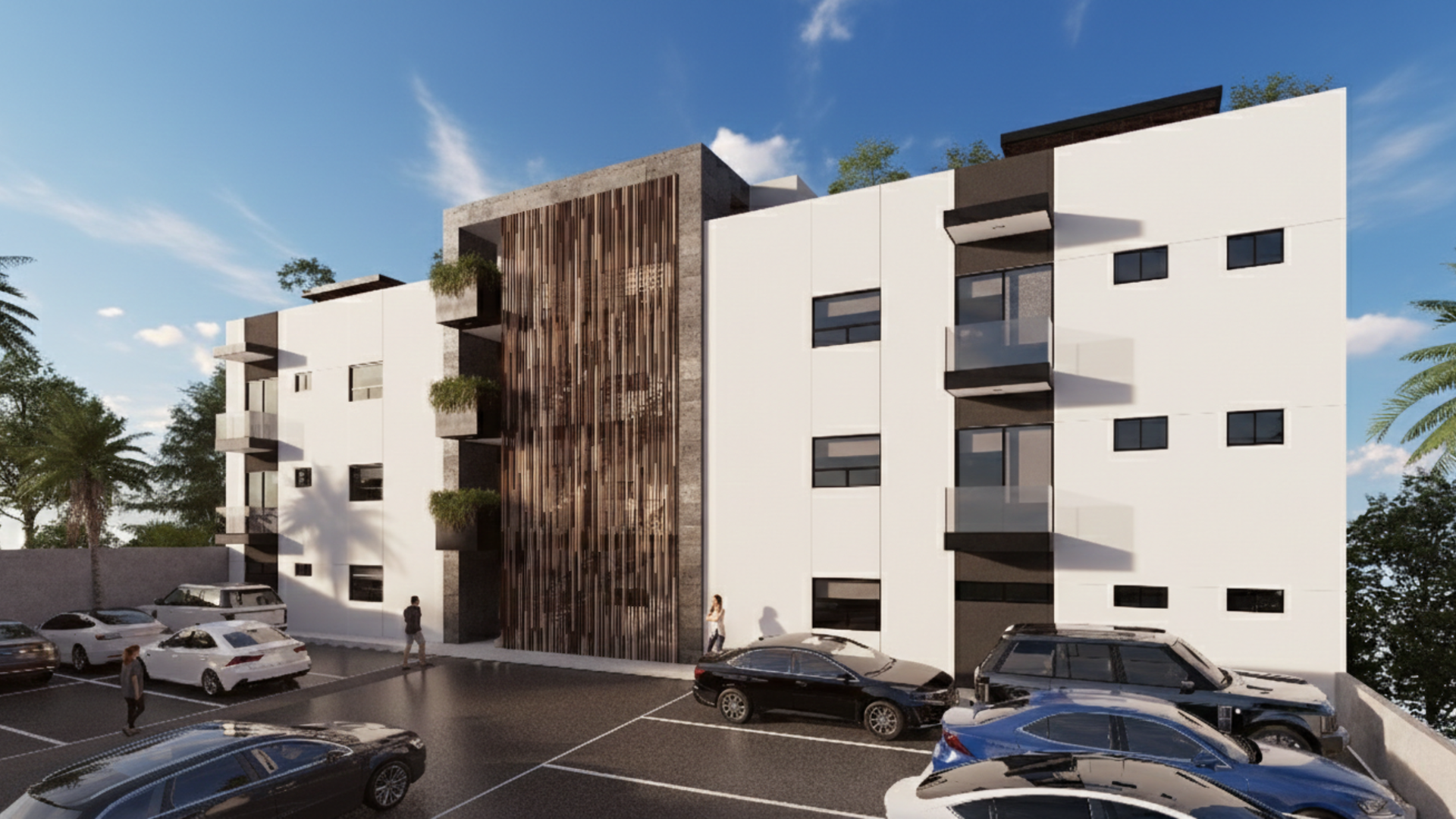 Fachada vision lateral mar de plata para departamentos en TIjuana