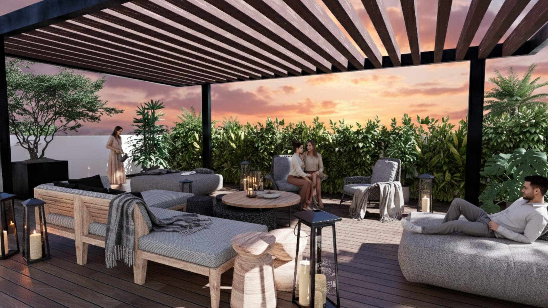 recreacion en roof garden mar de plata para departamentos en tijuana