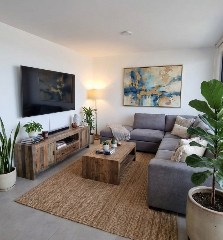 sala con plantas departamentos premium en TIjuana