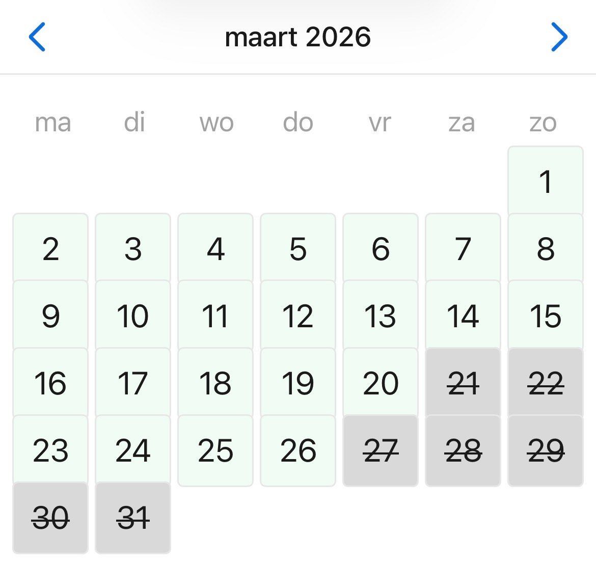 Kalender maart