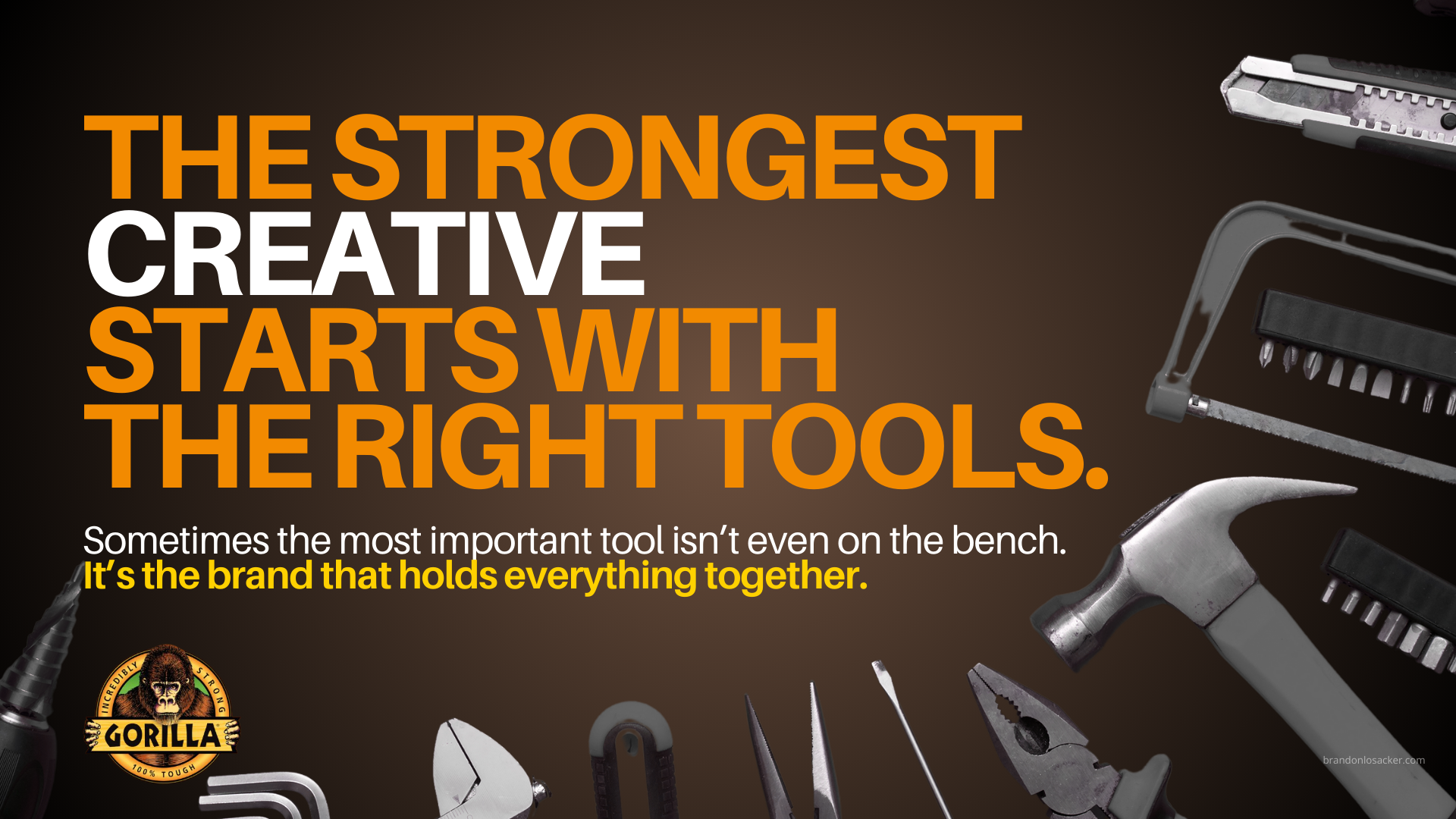 A poster that says the strongest creative starts with the right tools