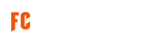 The letters fc are orange on a white background.