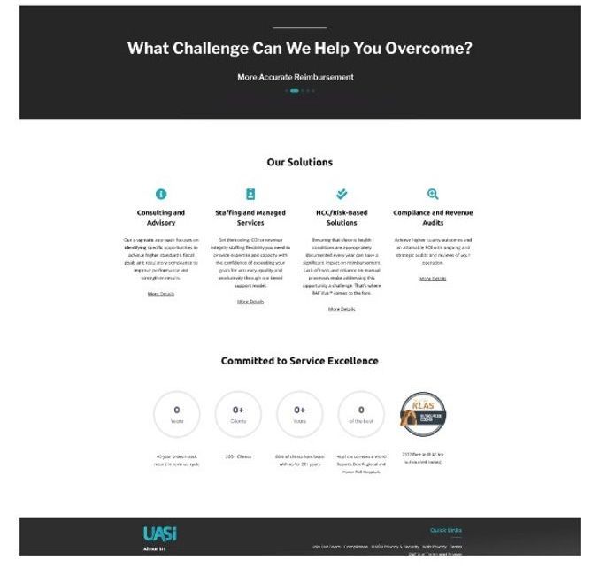 A web page that says what challenge can we help you overcome