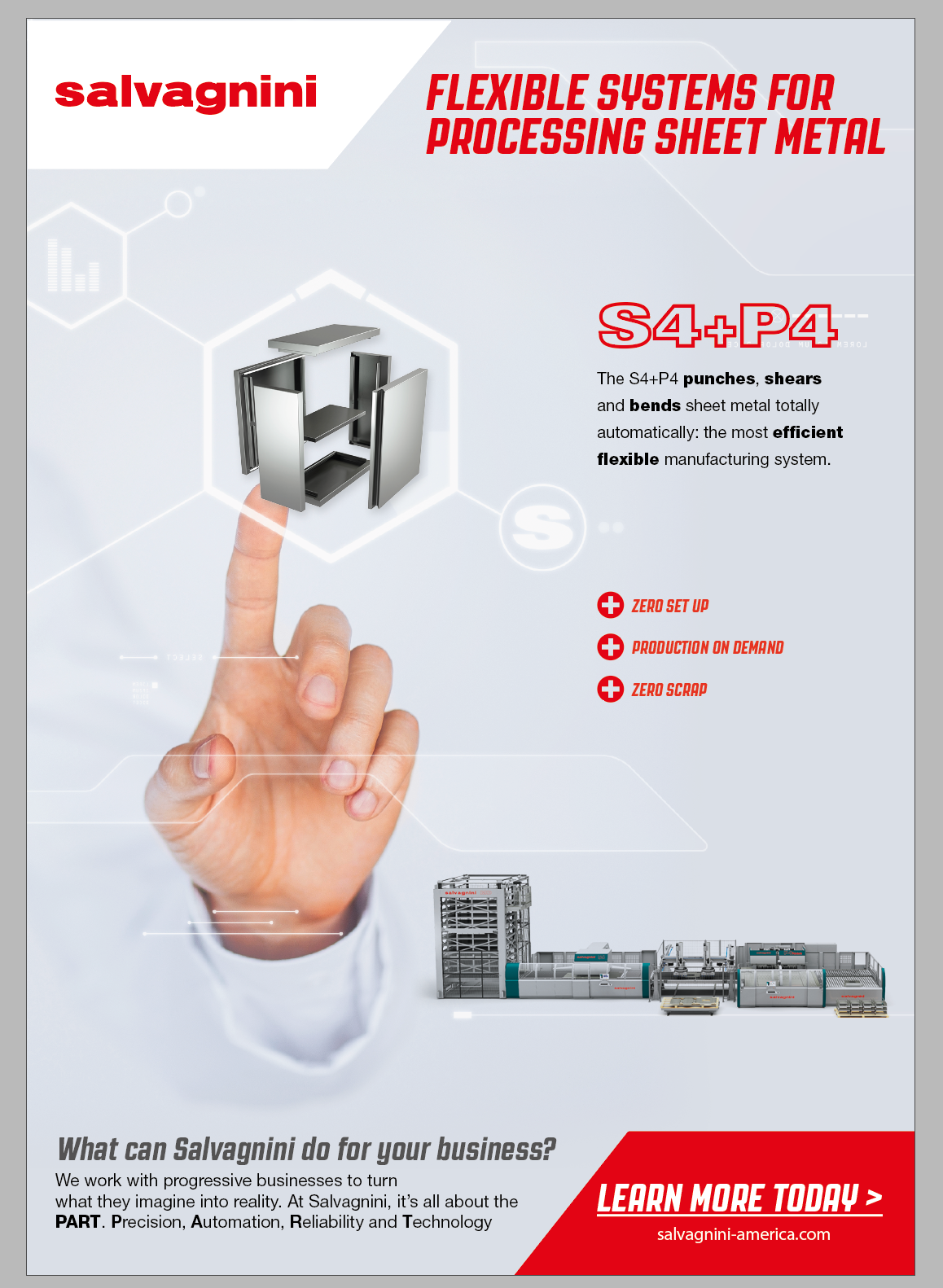 A brochure for salvagnini flexible systems for processing sheet metal
