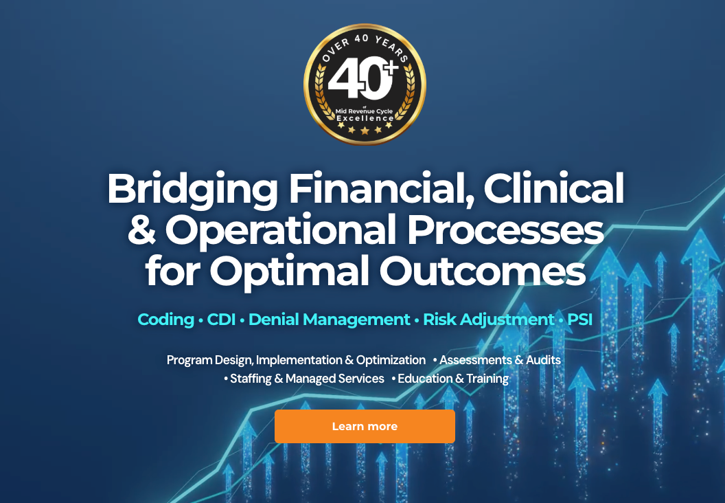 An advertisement for bridging financial clinical and operational processes for optimal outcomes
