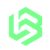 A green and white logo on a white background.