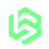 A green and white logo on a white background.