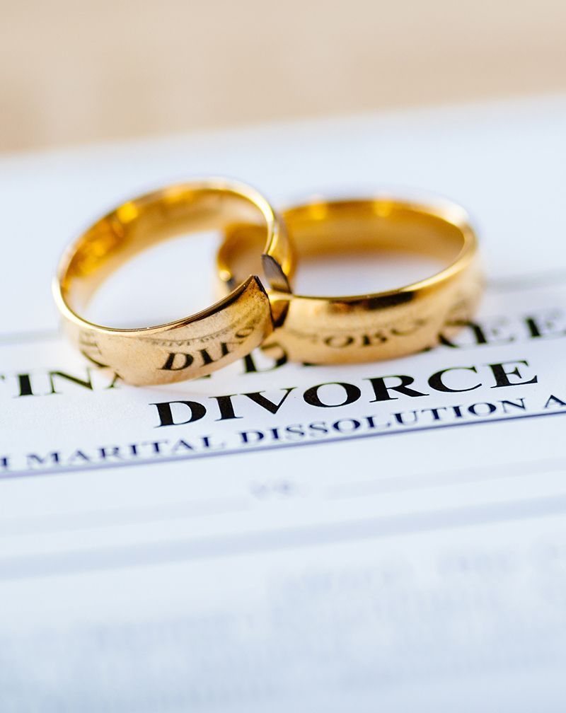 Divorce Paper And Gold Rings
